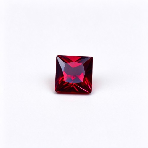 Pigeon Blood Red Ruby Gemstone, Lab-Created, 10x10mm Square Princess Cut, Loose Ruby for Custom Rings, Pendants and Jewelry Making