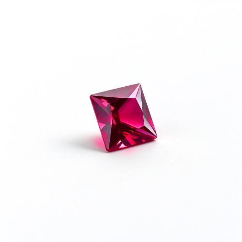 Rubellite Tourmaline Gemstone, Lab-Created, 10x10mm Square Princess Cut, Loose Pink Red Stone for Custom Rings and Jewelry Making