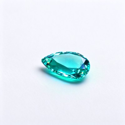 Paraiba Color Gemstone | Vibrant Blue Green Gemstone | Lab-Created, Pear Cut, 13x18mm | Rings, Pendants, Custom Jewelry