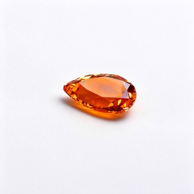 Fanta Orange Gemstone | Vibrant Orange Gemstone | Lab-Created, Pear Cut, 13x18mm | Rings, Pendants, Custom Jewelry