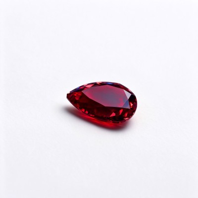 Pigeon Blood Red Gemstone | Vivid Red Gemstone | Lab-Created, Pear Cut, 13x18mm | Rings, Pendants, Custom Jewelry