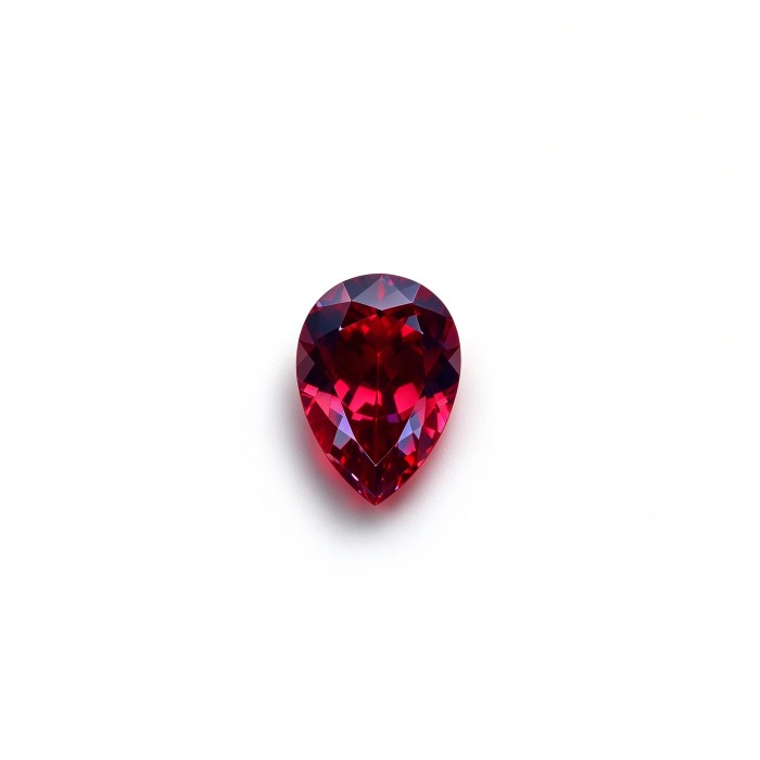 Pigeon Blood Red Gemstone | Vivid Red Gemstone | Lab-Created, Pear Cut, 13x18mm | Rings, Pendants, Custom Jewelry