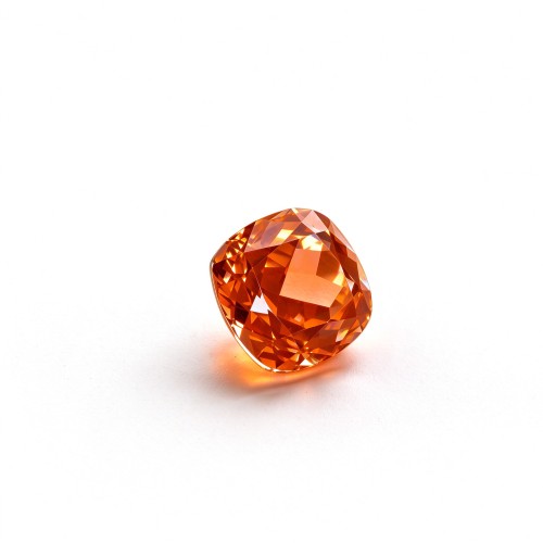 Fanta Orange Gemstone | Vibrant Orange Gemstone | Lab-Created, Cushion Cut, 10x10mm | Rings, Pendants, Custom Jewelry