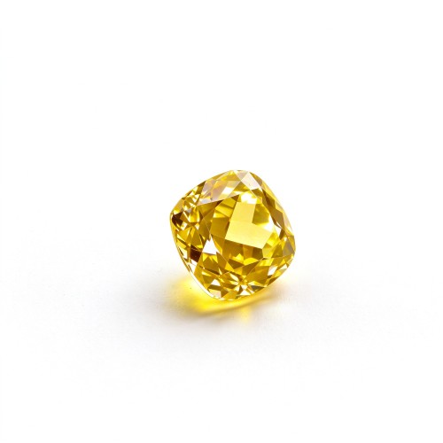 Canary Yellow Gemstone | Vivid Yellow Gemstone | Lab-Created, Cushion Cut, 10x10mm | Rings, Pendants, Custom Jewelry