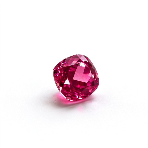 Rubellite Color Gemstone | Vivid Pink Red Gemstone | Lab-Created, Cushion Cut, 10x10mm | Rings, Pendants, Custom Jewelry