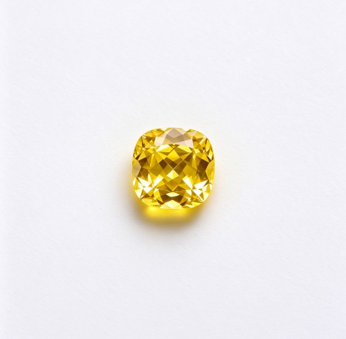 Canary Yellow Gemstone | Vivid Yellow Gemstone | Lab-Created, Cushion Cut, 10x10mm | Rings, Pendants, Custom Jewelry