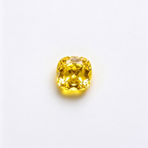 Canary Yellow Gemstone | Vivid Yellow Gemstone | Lab-Created, Cushion Cut, 10x10mm | Rings, Pendants, Custom Jewelry