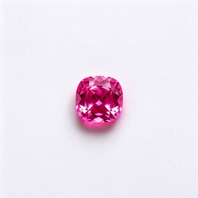 Hot Pink Gemstone | Vivid Pink Gemstone | Lab-Created, Cushion Cut, 10x10mm | Rings, Pendants, Custom Jewelry