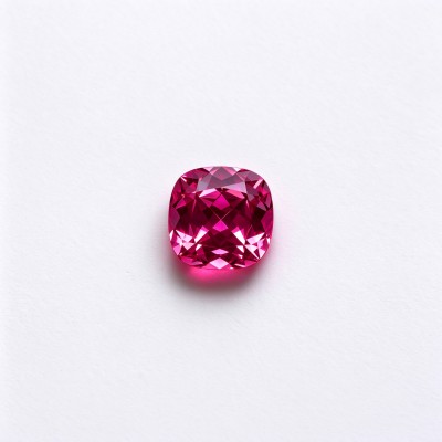 Rubellite Color Gemstone | Vivid Pink Red Gemstone | Lab-Created, Cushion Cut, 10x10mm | Rings, Pendants, Custom Jewelry