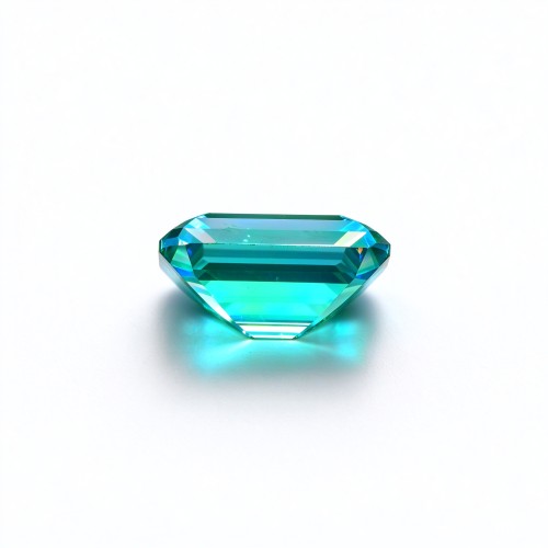 Paraiba Color Gemstone | Vibrant Blue Green Gemstone | Lab-Created, Emerald Cut, 10x14mm | Rings, Pendants, Custom Jewelry