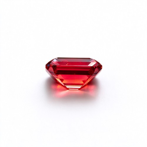 Lab-Created Ruby Gemstone | Vivid Red Loose Ruby | Emerald Cut, 10x14mm | Rings, Pendants, Custom Jewelry