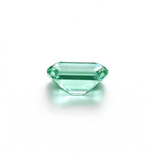 Mint Green Gemstone | Fresh Light Green Loose Gemstone | Lab-Created, Emerald Cut, 10x14mm | Rings, Pendants, Custom Jewelry