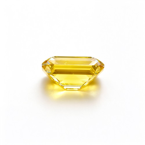 Canary Yellow Gemstone | Bright Sunshine Yellow Loose Gemstone | Lab-Created, Emerald Cut, 10x14mm | Rings, Pendants, Custom Jewelry