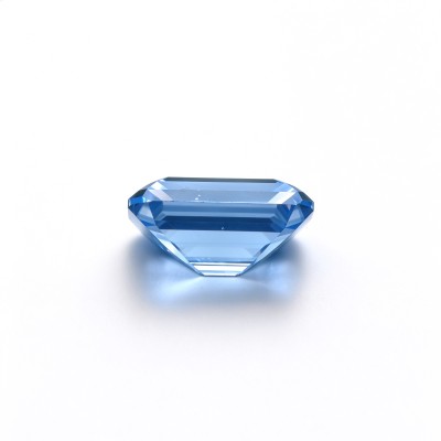 Cornflower Blue Gemstone | Vivid Blue Loose Gemstone | Lab-Created, Emerald Cut, 10x14mm | Rings, Pendants, Custom Jewelry