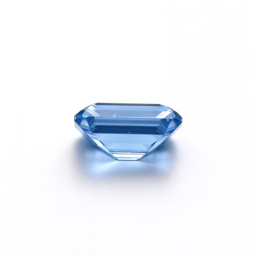 Cornflower Blue Gemstone | Vivid Blue Loose Gemstone | Lab-Created, Emerald Cut, 10x14mm | Rings, Pendants, Custom Jewelry