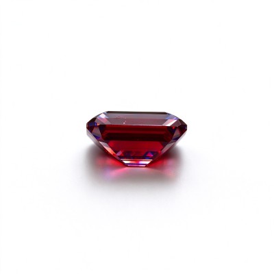 Pigeon Blood Red Gemstone | Vivid Deep Red Loose Gemstone | Lab-Created, Emerald Cut, 10x14mm | Rings, Pendants, Custom Jewelry