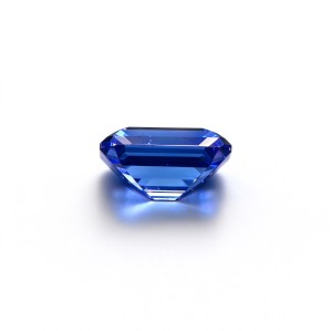 Royal Blue Gemstone | Deep Vivid Blue Loose Gemstone | Lab-Created, Emerald Cut, 10x14mm | Rings, Pendants, Custom Jewelry