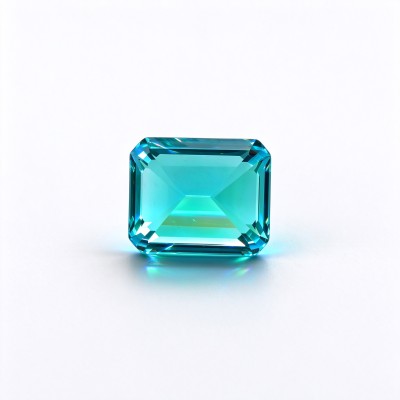 Paraiba Color Gemstone | Vibrant Blue Green Gemstone | Lab-Created, Emerald Cut, 10x14mm | Rings, Pendants, Custom Jewelry