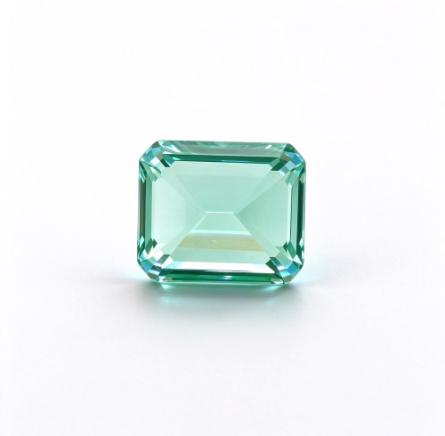 Mint Green Gemstone | Fresh Light Green Loose Gemstone | Lab-Created, Emerald Cut, 10x14mm | Rings, Pendants, Custom Jewelry