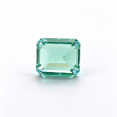 Mint Green Gemstone | Fresh Light Green Loose Gemstone | Lab-Created, Emerald Cut, 10x14mm | Rings, Pendants, Custom Jewelry