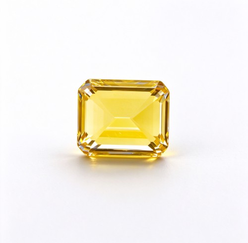 Canary Yellow Gemstone | Bright Sunshine Yellow Loose Gemstone | Lab-Created, Emerald Cut, 10x14mm | Rings, Pendants, Custom Jewelry