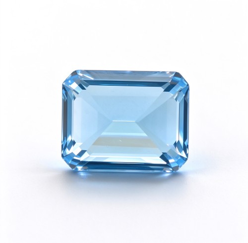 Aquamarine Gemstone | Beautiful Blue Gemstone | Lab-Created, Emerald Cut, 10x14mm | Rings, Pendants, Custom Jewelry