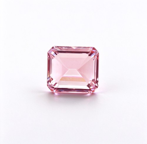 Sakura Pink Gemstone | Soft Blossom Pink Loose Gemstone | Lab-Created, Emerald Cut, 10x14mm | Rings, Pendants, Custom Jewelry