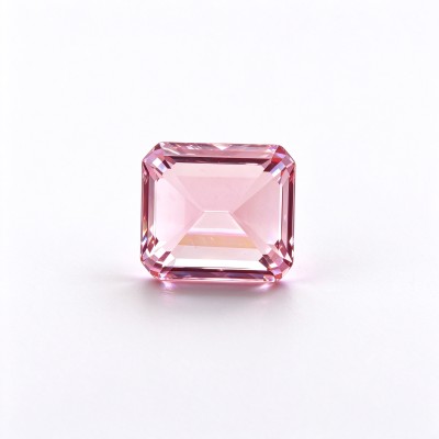 Sakura Pink Gemstone | Soft Blossom Pink Loose Gemstone | Lab-Created, Emerald Cut, 10x14mm | Rings, Pendants, Custom Jewelry