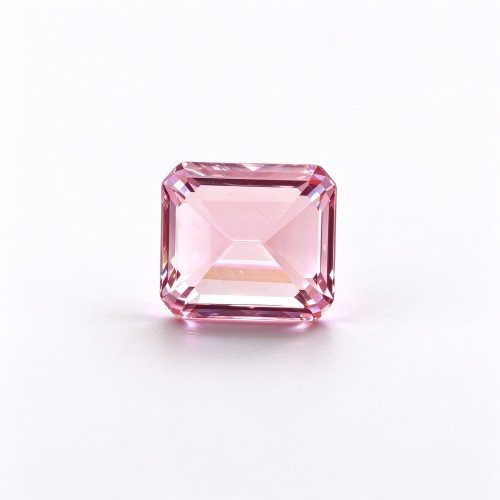 Sakura Pink Gemstone | Soft Blossom Pink Loose Gemstone | Lab-Created, Emerald Cut, 10x14mm | Rings, Pendants, Custom Jewelry