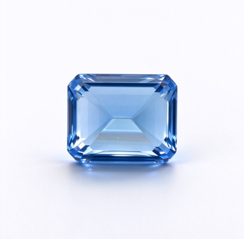 Cornflower Blue Gemstone | Vivid Blue Loose Gemstone | Lab-Created, Emerald Cut, 10x14mm | Rings, Pendants, Custom Jewelry