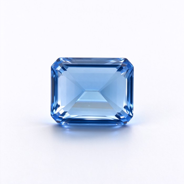 Cornflower Blue Gemstone | Vivid Blue Loose Gemstone | Lab-Created, Emerald Cut, 10x14mm | Rings, Pendants, Custom Jewelry