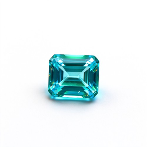 Paraiba Color Gemstone | Vibrant Blue Green Gemstone | Lab-Created, Emerald Cut, 10x14mm | Rings, Pendants, Custom Jewelry