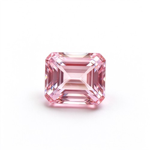 Sakura Pink Gemstone | Soft Blossom Pink Loose Gemstone | Lab-Created, Emerald Cut, 10x14mm | Rings, Pendants, Custom Jewelry