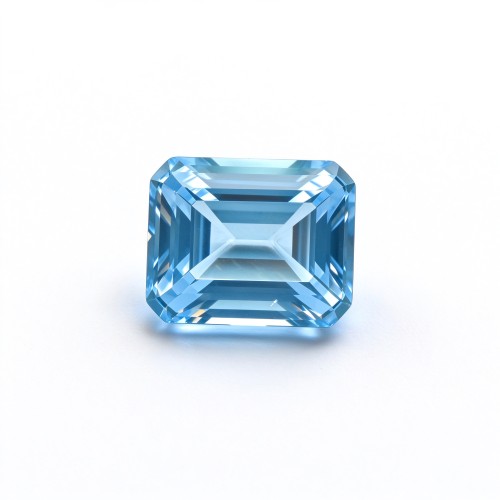 Aquamarine Gemstone | Beautiful Blue Gemstone | Lab-Created, Emerald Cut, 10x14mm | Rings, Pendants, Custom Jewelry