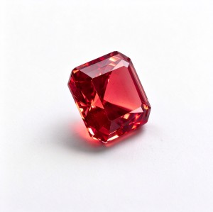 Lab-Created Ruby Gemstone | Vivid Red Loose Ruby | Emerald Cut, 10x14mm | Rings, Pendants, Custom Jewelry