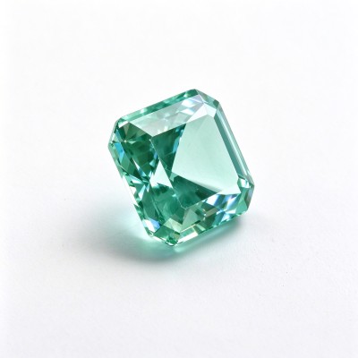 Mint Green Gemstone | Fresh Light Green Loose Gemstone | Lab-Created, Emerald Cut, 10x14mm | Rings, Pendants, Custom Jewelry