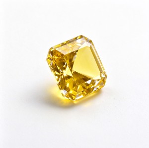 Canary Yellow Gemstone | Bright Sunshine Yellow Loose Gemstone | Lab-Created, Emerald Cut, 10x14mm | Rings, Pendants, Custom Jewelry