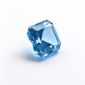 Aquamarine Gemstone | Beautiful Blue Gemstone | Lab-Created, Emerald Cut, 10x14mm | Rings, Pendants, Custom Jewelry