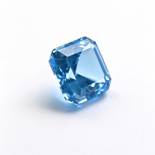 Aquamarine Gemstone | Beautiful Blue Gemstone | Lab-Created, Emerald Cut, 10x14mm | Rings, Pendants, Custom Jewelry