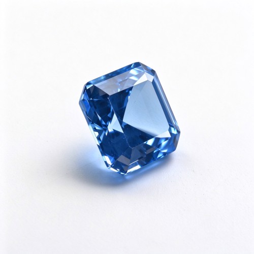 Cornflower Blue Gemstone | Vivid Blue Loose Gemstone | Lab-Created, Emerald Cut, 10x14mm | Rings, Pendants, Custom Jewelry