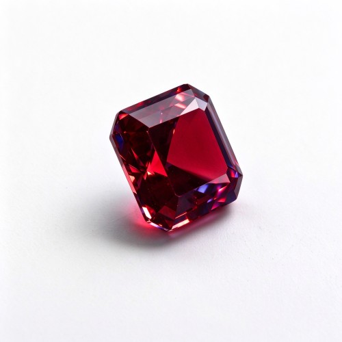 Pigeon Blood Red Gemstone | Vivid Deep Red Loose Gemstone | Lab-Created, Emerald Cut, 10x14mm | Rings, Pendants, Custom Jewelry