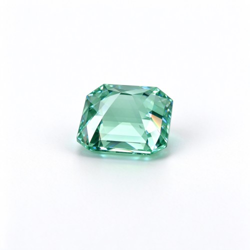 Mint Green Gemstone | Fresh Light Green Loose Gemstone | Lab-Created, Emerald Cut, 10x14mm | Rings, Pendants, Custom Jewelry