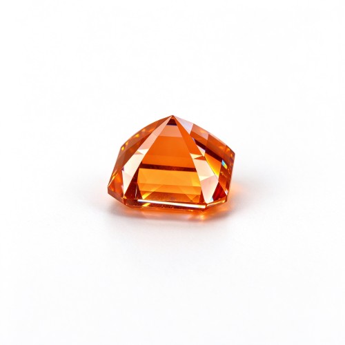 Fanta Orange Gemstone | Vivid Orange Loose Gemstone | Lab-Created, Emerald Cut, 10x14mm | Rings, Pendants, Custom Jewelry