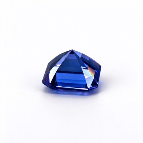 Royal Blue Gemstone | Deep Vivid Blue Loose Gemstone | Lab-Created, Emerald Cut, 10x14mm | Rings, Pendants, Custom Jewelry