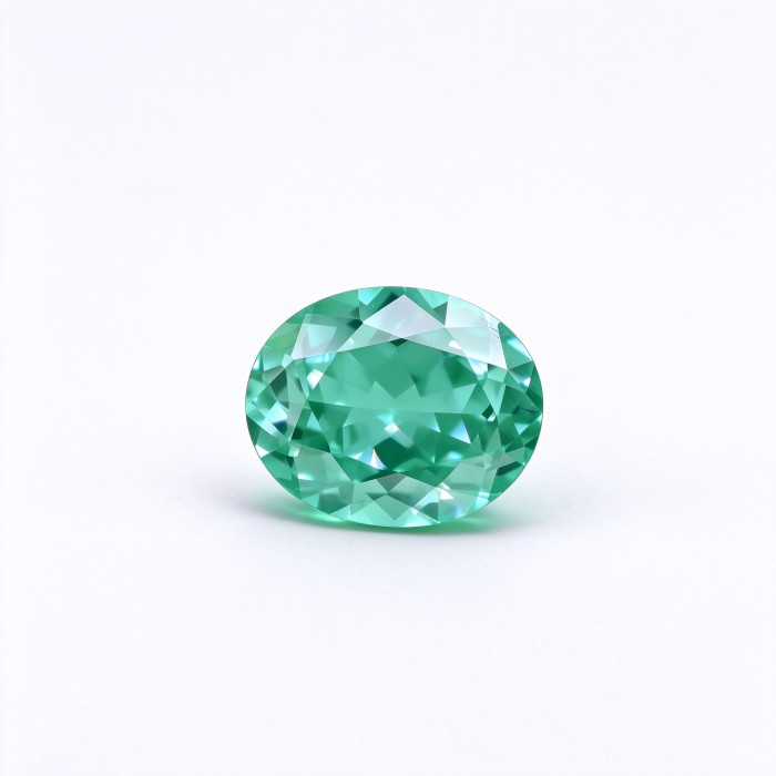 Mint Green Gemstone | Fresh Mint Green Loose Gemstone | Lab-Created, Oval Brilliant Cut, 13x18mm | Rings, Pendants, Custom Jewelry