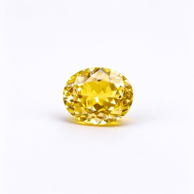 Canary Yellow Gemstone | Vibrant Canary Yellow Loose Gemstone | Lab-Created, Oval Brilliant Cut, 13x18mm | Rings, Pendants, Custom Jewelry