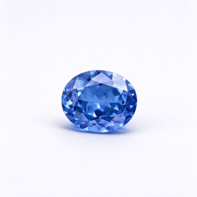 Cornflower Blue Gemstone | Vivid Blue Loose Gemstone | Lab-Created, Oval Brilliant Cut, 13x18mm | Rings, Pendants, Custom Jewelry
