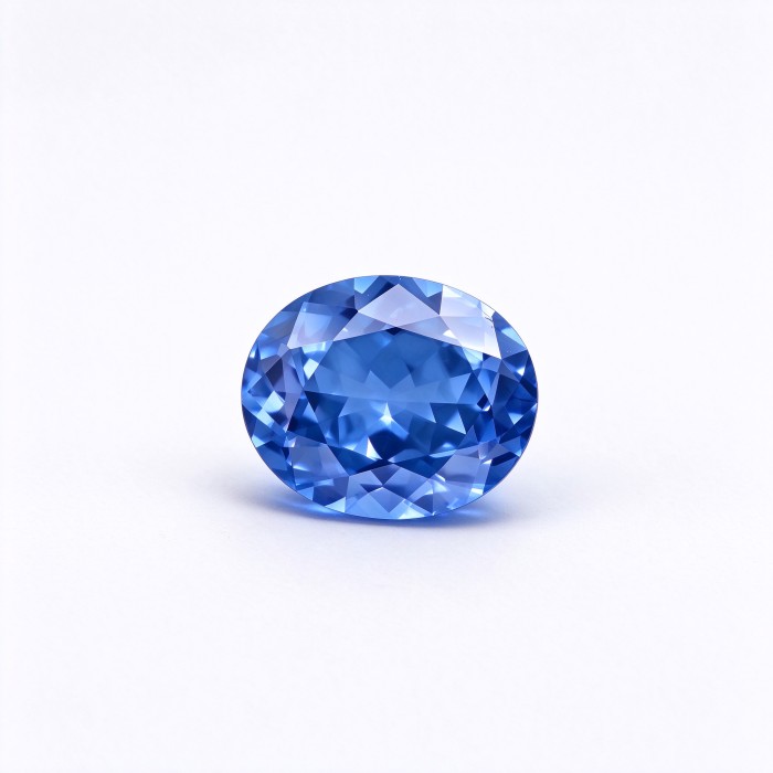 Cornflower Blue Gemstone | Vivid Blue Loose Gemstone | Lab-Created, Oval Brilliant Cut, 13x18mm | Rings, Pendants, Custom Jewelry