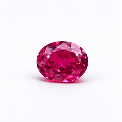 Rubellite Color Gemstone | Vibrant Pink Red Loose Gemstone | Lab-Created, Oval Brilliant Cut, 13x18mm | Rings, Pendants, Custom Jewelry