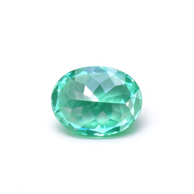 Mint Green Gemstone | Fresh Mint Green Loose Gemstone | Lab-Created, Oval Brilliant Cut, 13x18mm | Rings, Pendants, Custom Jewelry